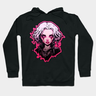 Goth Girl Pink Lipstick Hoodie